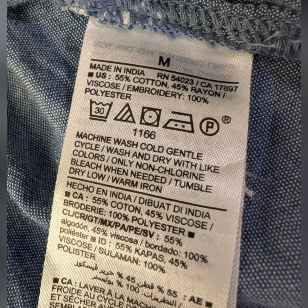 Old Navy Embroidered Peasant Top - Chambray Blue - Picture 8 of 8